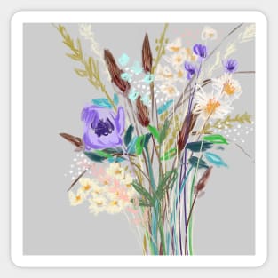 Grey Meadow Flowers // Back pack Sticker
